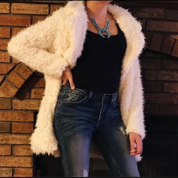 Ivory Teddy Bear Coat - Picture 3 of 12